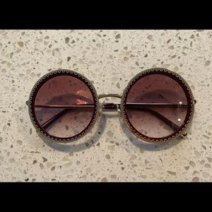 Dolce & Gabbana Sunglasses, round, burgundy and gold